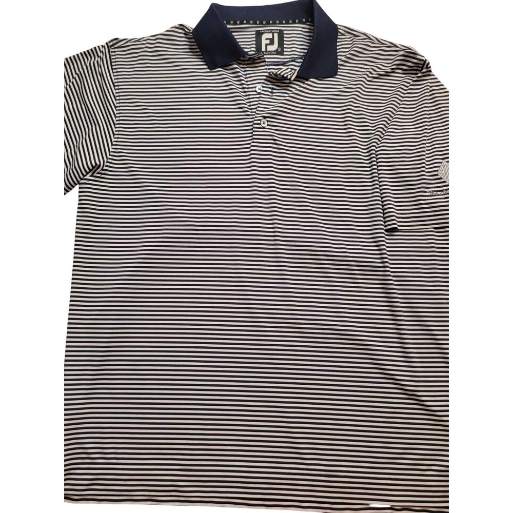 FootJoy Golf‎ Shirt Mens Large Prodry Lisle Striped Performance Polo FJ Preppy